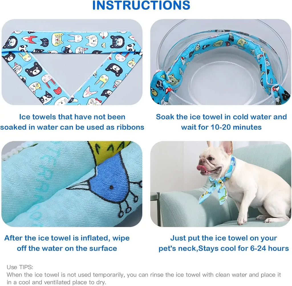 Pet Cooling Scarf for Dogs & Cats – Breathable Summer Ice Collar