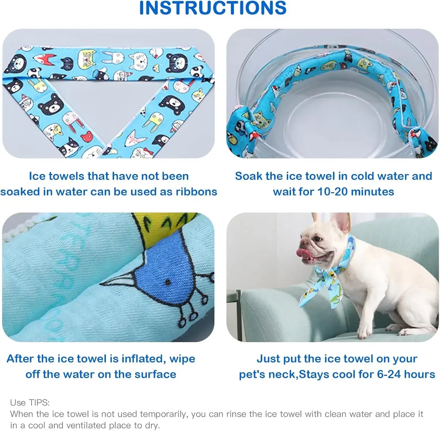 Pet Cooling Scarf for Dogs & Cats – Breathable Summer Ice Collar