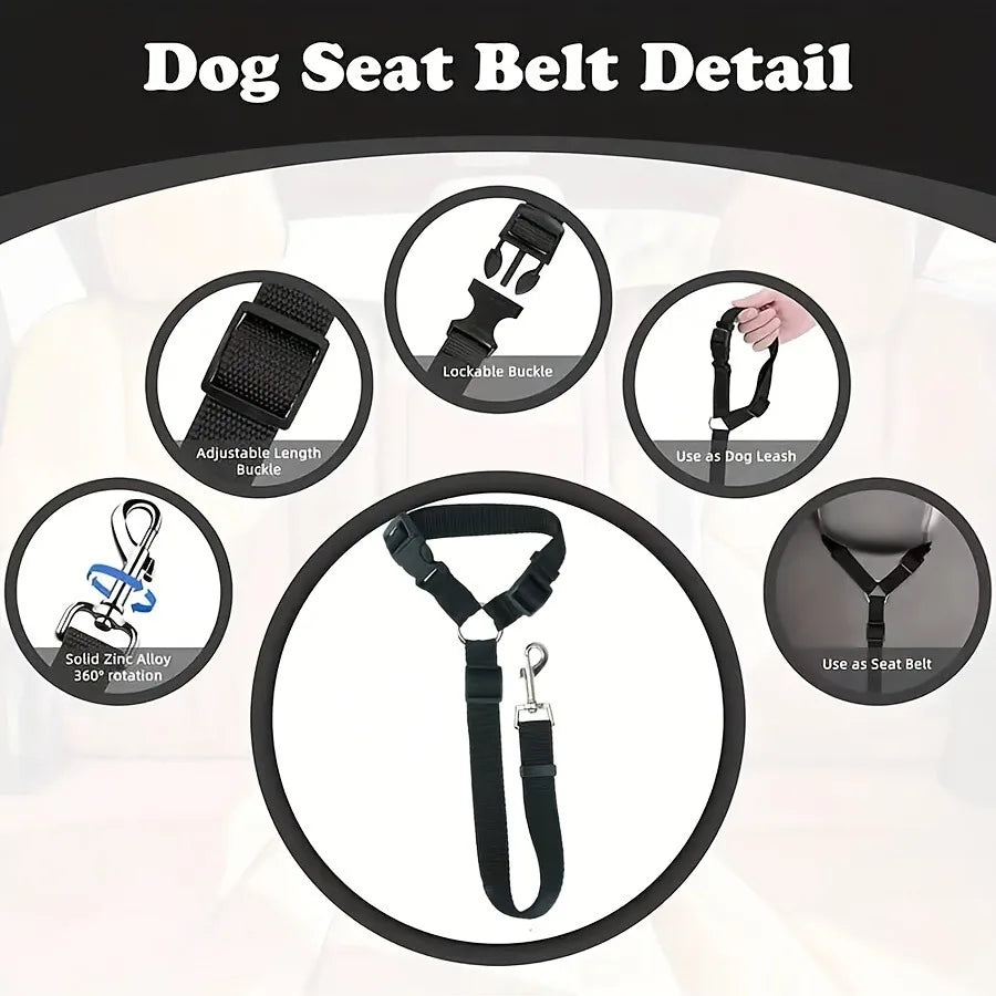 Adjustable Pet Car Seatbelt for Cats and Dogs