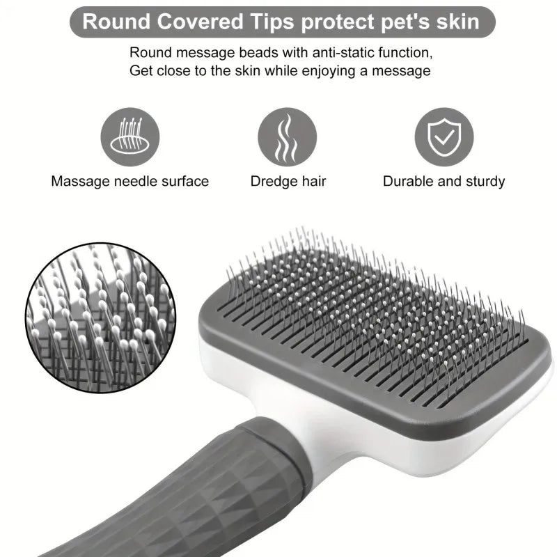 Self-Cleaning Pet Grooming Comb for Dogs & Cats