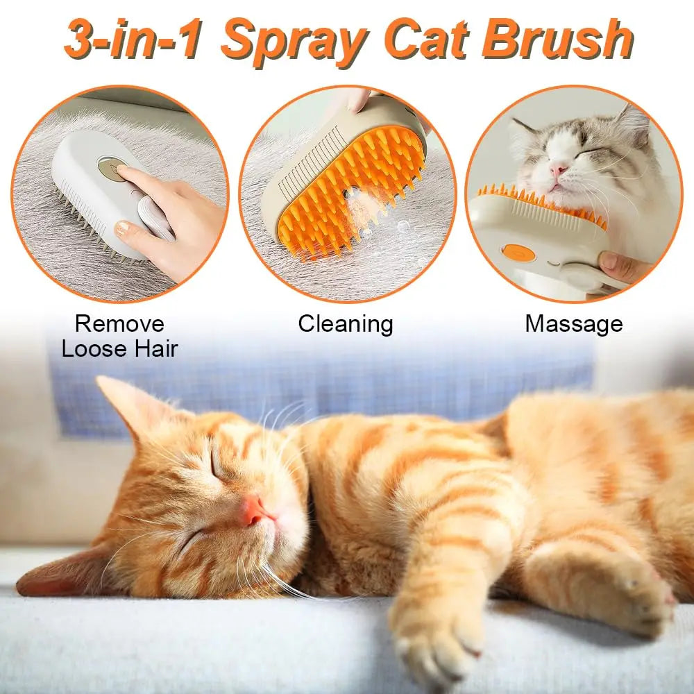 Foldable Pet Steam Brush & Hair Remover