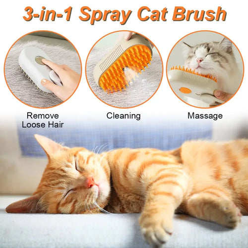 Foldable Pet Steam Brush & Hair Remover