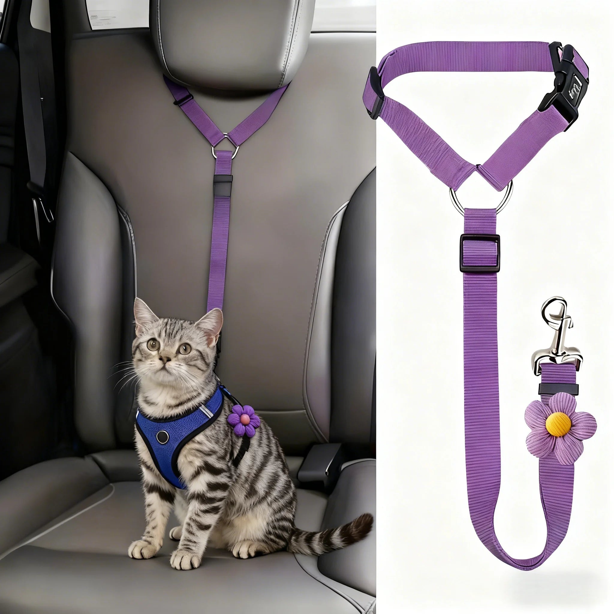 Adjustable Pet Car Seatbelt for Cats and Dogs