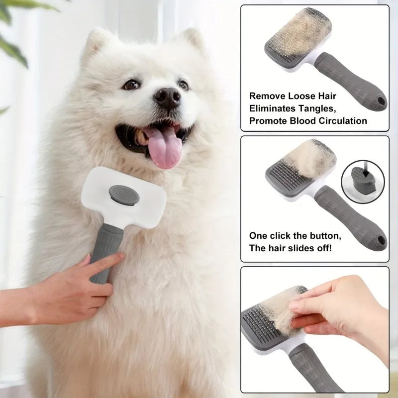 Self-Cleaning Pet Grooming Comb for Dogs & Cats