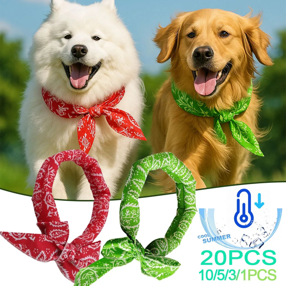 Pet Cooling Scarf for Dogs & Cats – Breathable Summer Ice Collar