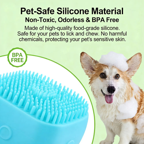 Pet Bath Brush with Built-In Shampoo Dispenser
